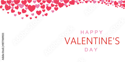 Happy Valentine's Day greeting card. Frame with love. Vector illustration on transparent background