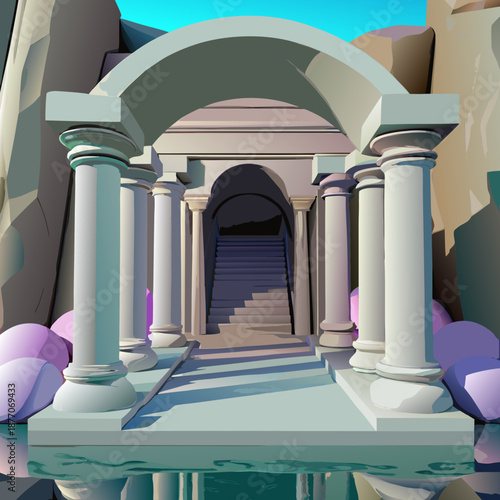 colonnade in the park of versailles