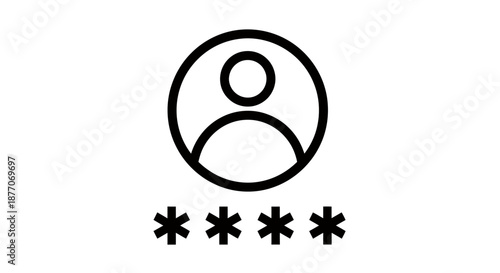 User profile icon with password protection symbol.