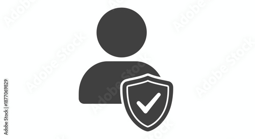 User profile icon with shield symbolizing security and protection.