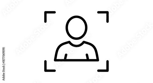 Abstract icon representing user identification or face recognition technology.