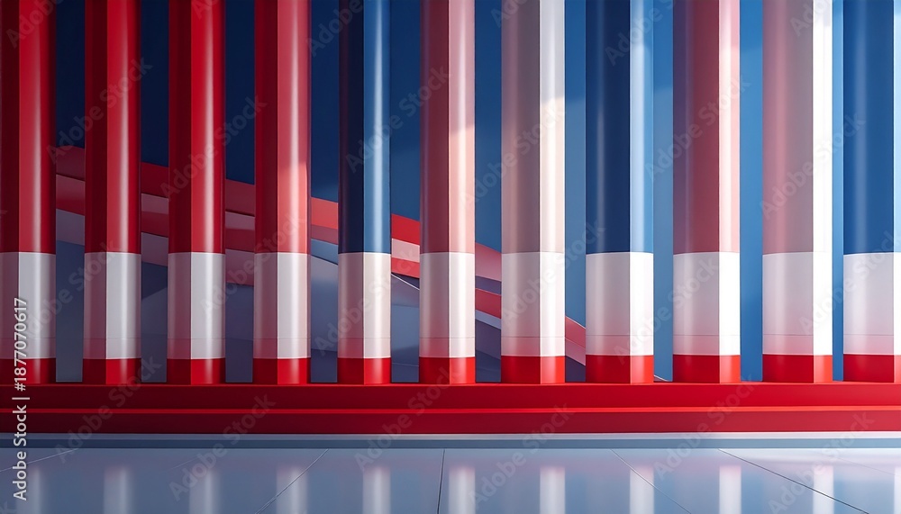 Fototapeta premium Civic celebration background with abstract column-inspired vertical shapes