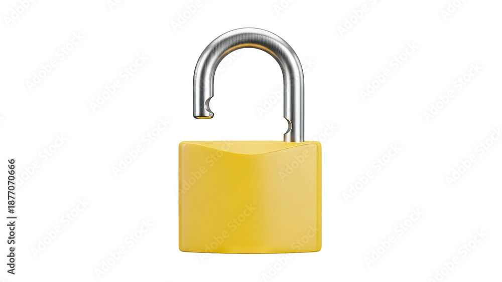 Fototapeta premium Yellow Padlock Unlocked