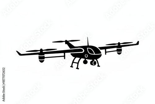 Unmanned Aerial Vehicle: A detailed graphic of a modern unmanned aerial vehicle (UAV), showcasing its sleek design and advanced features, ready to soar into the digital age.