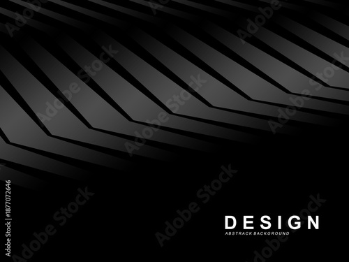 Premium background with diagonal gradient black luxury stripes pattern. Vector horizontal template for digital business banner, formal invitation, luxury voucher, prestigious gift certificate, etc.