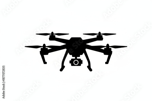 Drone Silhouette in Flight: A sleek silhouette of a drone, with its rotors poised for flight, captures the essence of modern technology and aerial photography, suggesting limitless possibilities.