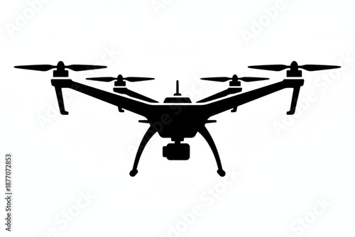 High-Tech Drone Silhouette: A sleek, modern drone hovers against the expanse, its propellers poised for flight, symbolizing cutting-edge technology and aerial perspectives.