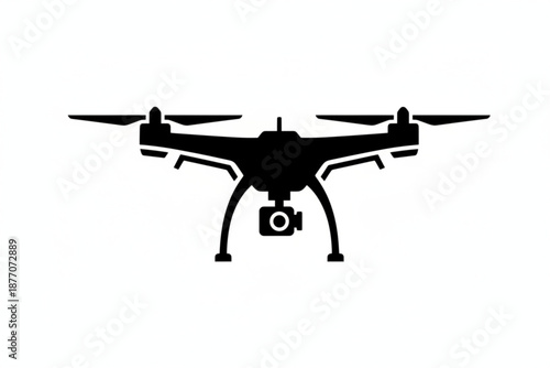 Drone Silhouette: A sleek, modern drone, rendered in striking silhouette, its rotors poised for flight.