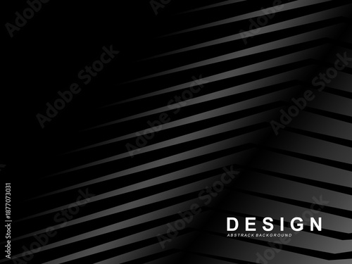 Premium background with diagonal gradient black luxury stripes pattern. Vector horizontal template for digital business banner, formal invitation, luxury voucher, prestigious gift certificate, etc.