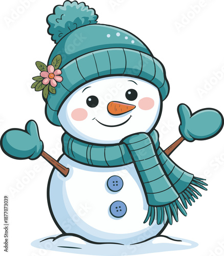 snowman with a broom