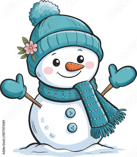 snowman with a broom