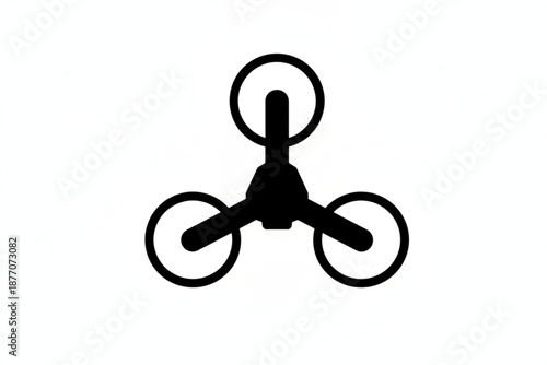 Aerial Surveillance: An abstract drone, seen from above, symbolizing advanced technology in a clean, modern style.