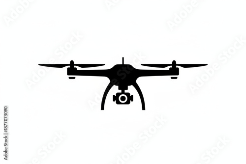 Drone in silhouette: An unmanned aerial vehicle in a sleek silhouette, ready for flight, poised against a clean backdrop.  