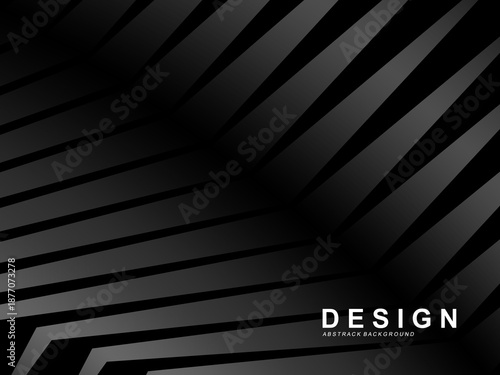 Premium background with diagonal gradient black luxury stripes pattern. Vector horizontal template for digital business banner, formal invitation, luxury voucher, prestigious gift certificate, etc.