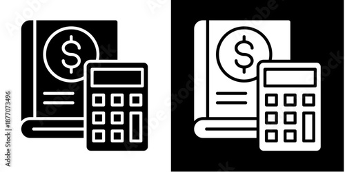 Bookkeeping Icon Set White Glyph Style Collection