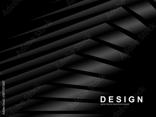 Premium background with diagonal gradient black luxury stripes pattern. Vector horizontal template for digital business banner, formal invitation, luxury voucher, prestigious gift certificate, etc.