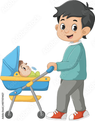 brother is carrying his younger one