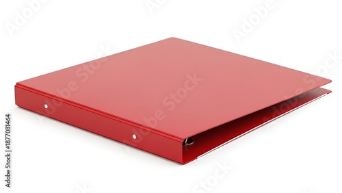 A red binder on a white background for office organization needs