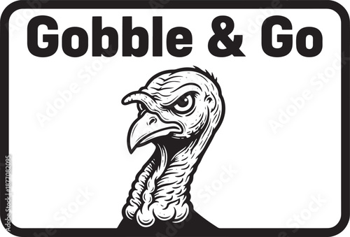 Turkey Head Illustration – Vintage Engraved Farm Bird Design