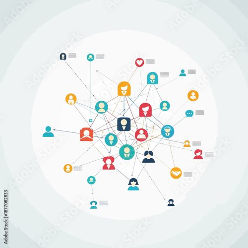 Global network connections and social media interface
