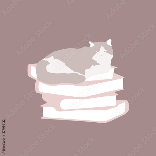 Cat on book logo