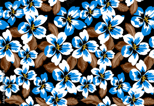 Seamless flowers pattern. Hand draw abstract pattern