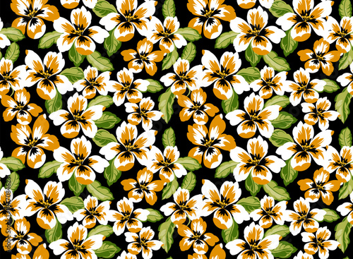 Seamless flowers pattern. Hand draw abstract pattern