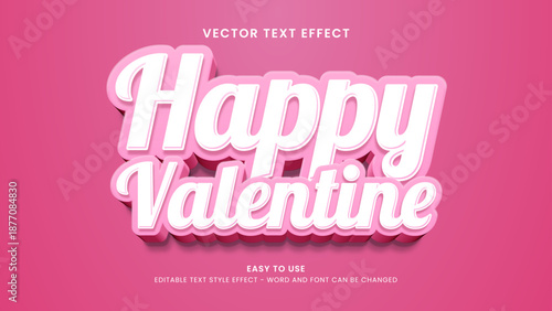 happy valentine editable text effect 3d