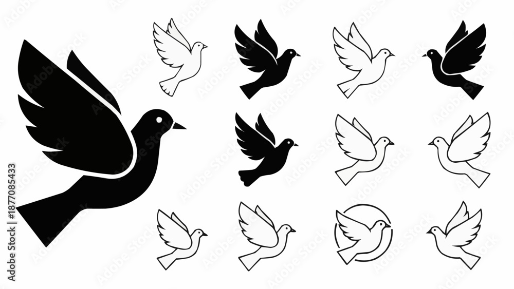 Obraz premium set of vector birds