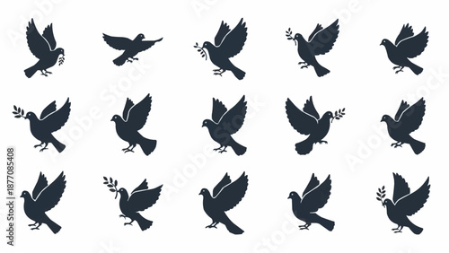 vector silhouettes of birds