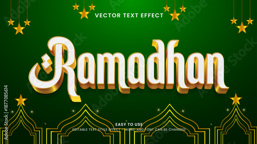 ramadhan editable text effect 3d vector