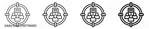 Focus Groups  Icon Set Different Style Collection