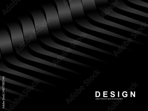 Premium background with diagonal gradient black luxury stripes pattern. Vector horizontal template for digital business banner, formal invitation, luxury voucher, prestigious gift certificate, etc.