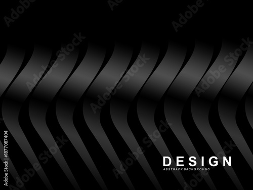 Premium background with diagonal gradient black luxury stripes pattern. Vector horizontal template for digital business banner, formal invitation, luxury voucher, prestigious gift certificate, etc.