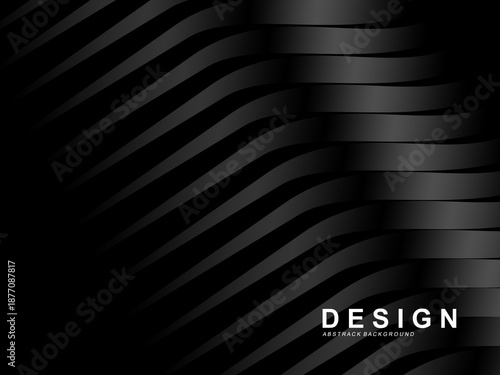 Premium background with diagonal gradient black luxury stripes pattern. Vector horizontal template for digital business banner, formal invitation, luxury voucher, prestigious gift certificate, etc.