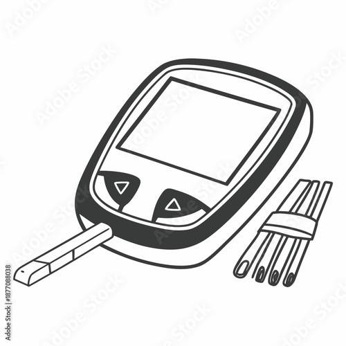 Blood glucose meter with test strips for diabetes management  