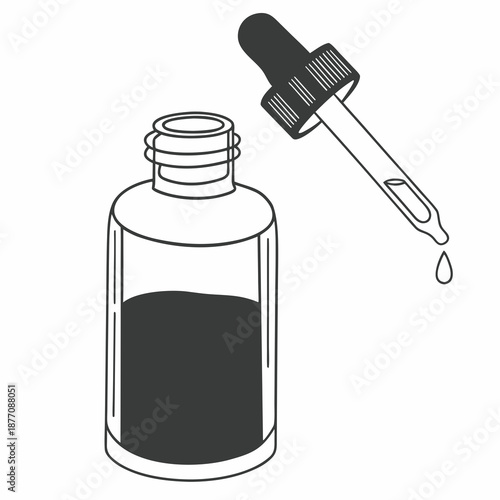 Eye drops bottle in minimalist style  