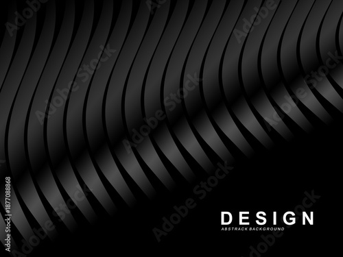 Premium background with diagonal gradient black luxury stripes pattern. Vector horizontal template for digital business banner, formal invitation, luxury voucher, prestigious gift certificate, etc.