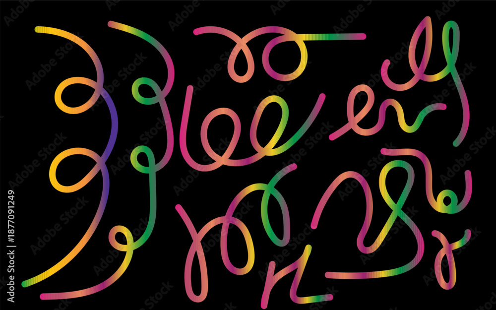 Obraz premium Colorful looping line pattern with energetic abstract motion