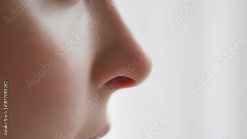  Close-up of Human Nose in Profile View