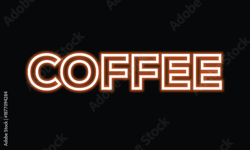 neon coffee sign on black background high quality