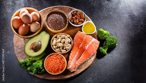 healthy food ingredients for omega 3 and balanced diet