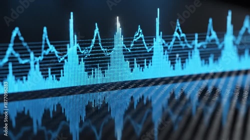 Wallpaper Mural Abstract Audio Waveform Visualization on Dark Surface Torontodigital.ca