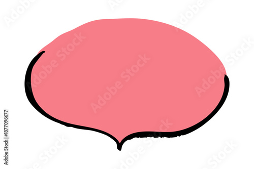 手描き風ピンクの吹き出しイラスト｜会話・コメント・発言を伝えるコミック調メッセージ素材