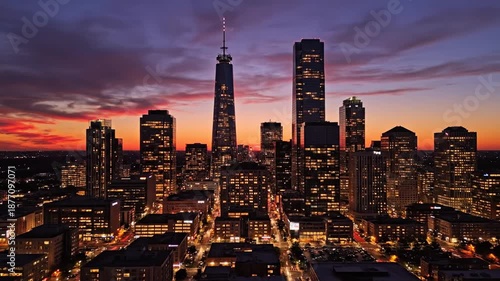 Wallpaper Mural Downtown Dallas Skyline at Sunset, Texas Torontodigital.ca