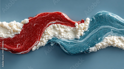 Wallpaper Mural Close-up of layered red, white, and blue wax or gel-like material. Torontodigital.ca