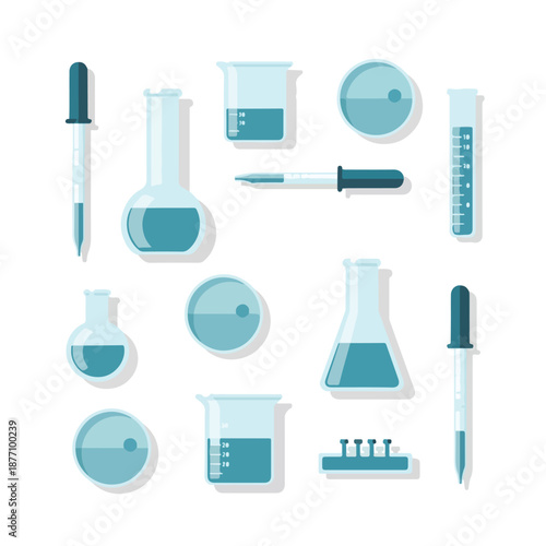 Laboratory Equipment Set for Chemistry Experiments.