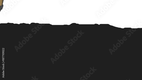 A transition effect reminiscent of drawing or fine art. A brush moves across the screen, covering a white sheet of paper with ink.