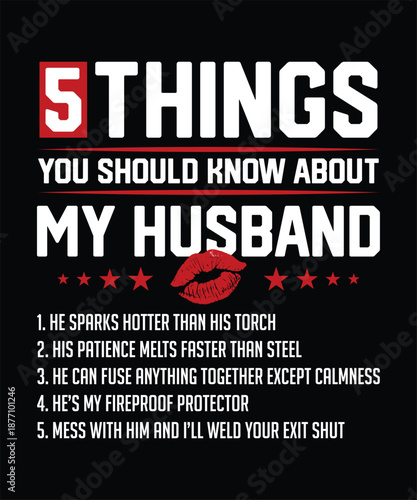 Valentine day funny five things about my husband t shirt