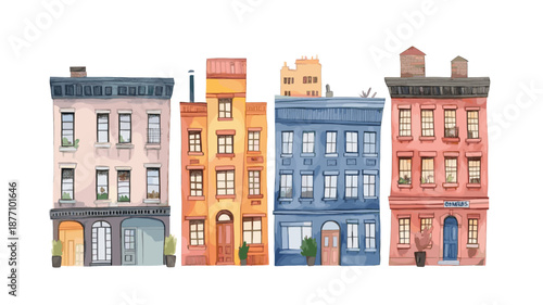 New York City. New York City hand drawn watercolor illustration